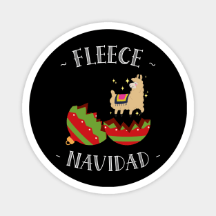 Fleece Navidad Christmas Llama Magnet